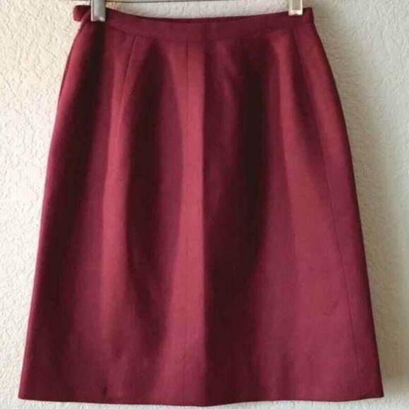 Bobbie Brooks VINTAGE Union  70's Deadstock Red Wool Blend Mini Pencil Skirt 5 - Picture 2 of 13